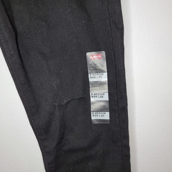 Levis 720 High Rise Supper Skinny Women Waist 29 Length 30 Black Hyperstretch - Picture 3 of 7